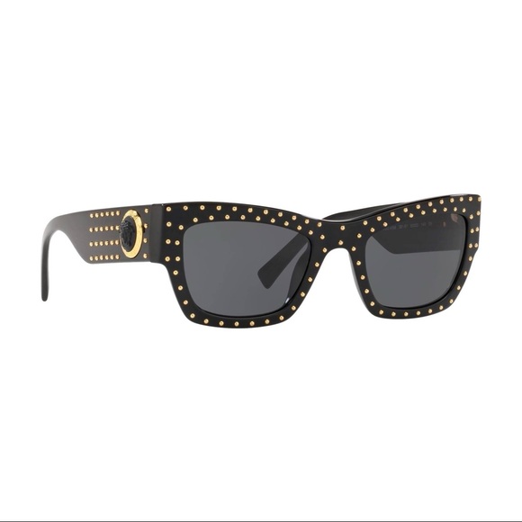 VERSACE SUNGLASSES BLK GOLD - Picture 7 of 8